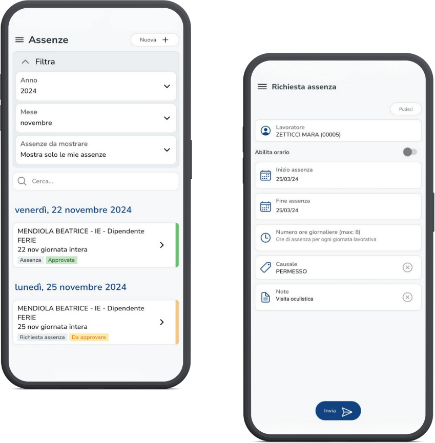 Software gestione ferie e permessi Geobadge